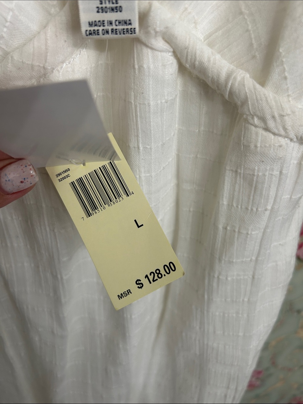 $128🌺🌸NWT🌸🌺 VINTAGE 100% cotton spaghetti strap dress fully lined SIZE Med-Large - Picture 7 of 10